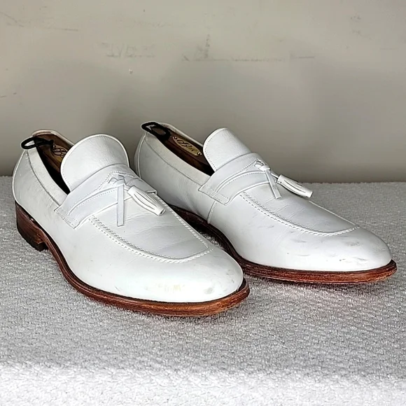 Allen Edmonds Riviera Tasseled Loafers Size 10.5 C White Shoes
